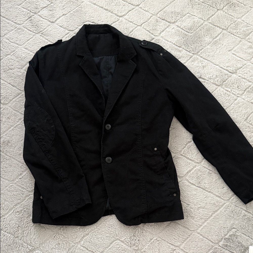 Men's Classic Black Military Jacket